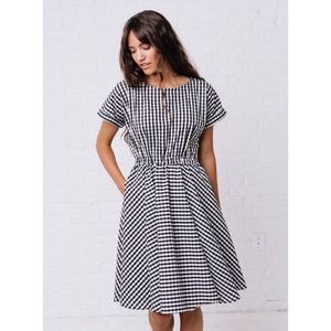 Clad and Cloth Gingham Black/White Dress